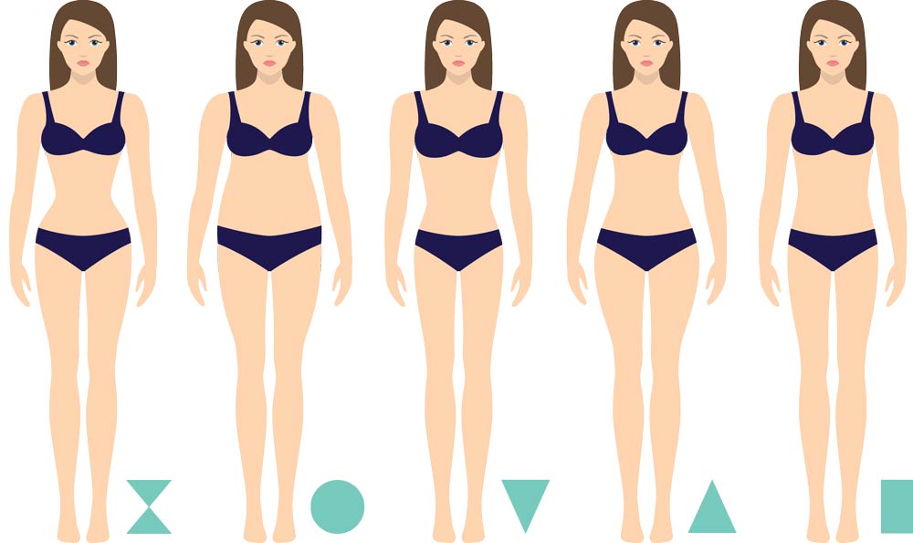 Women's body shapes diagram